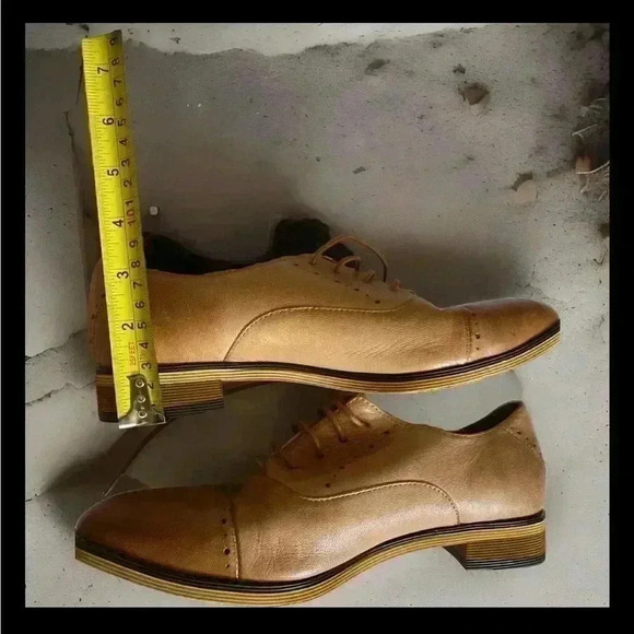 Mona Flying Womens leather dress shoes pointed toe brown US 7.5 EU 39 1" Heel - Picture 5 of 11